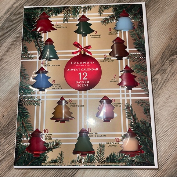 HomeWorx by Slatkin & Co. 12 Days of Scent Advent Calendar - 12 Scented Candles - Picture 1 of 2